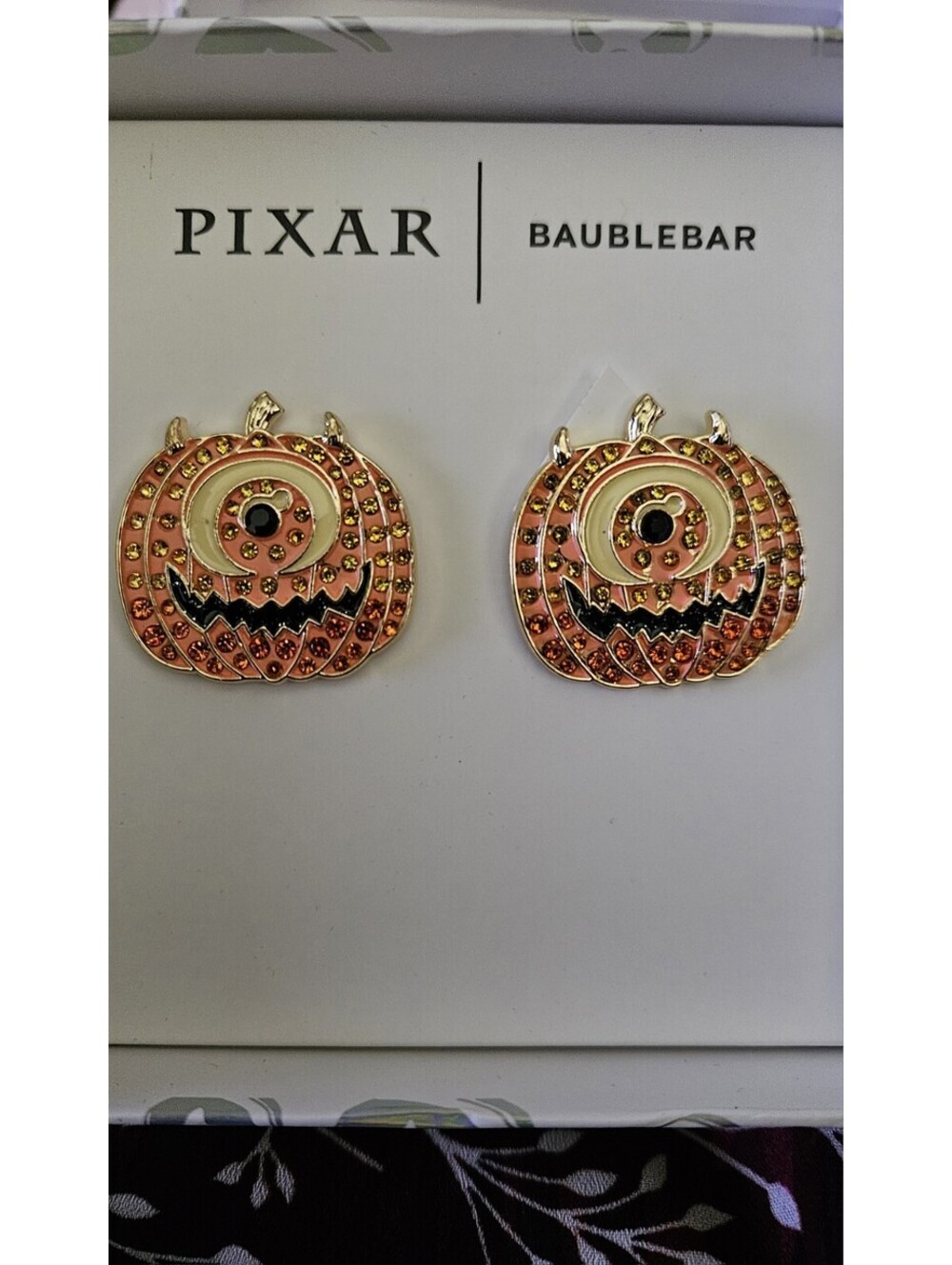 Baublebar Disney Pixar Mike Wazowski Halloween Pumpkin Stud Earrings BNIB